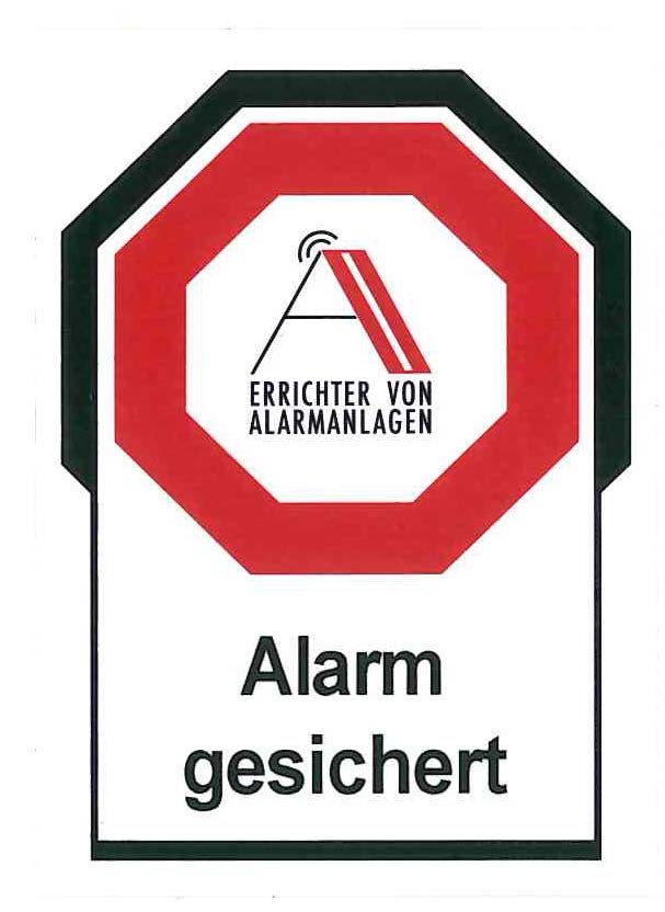 AA-Kleber "Alarm gesichert"