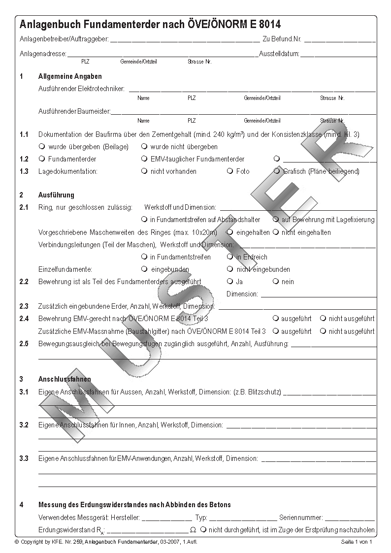 259 Anlagendokumentation Fundamenterder