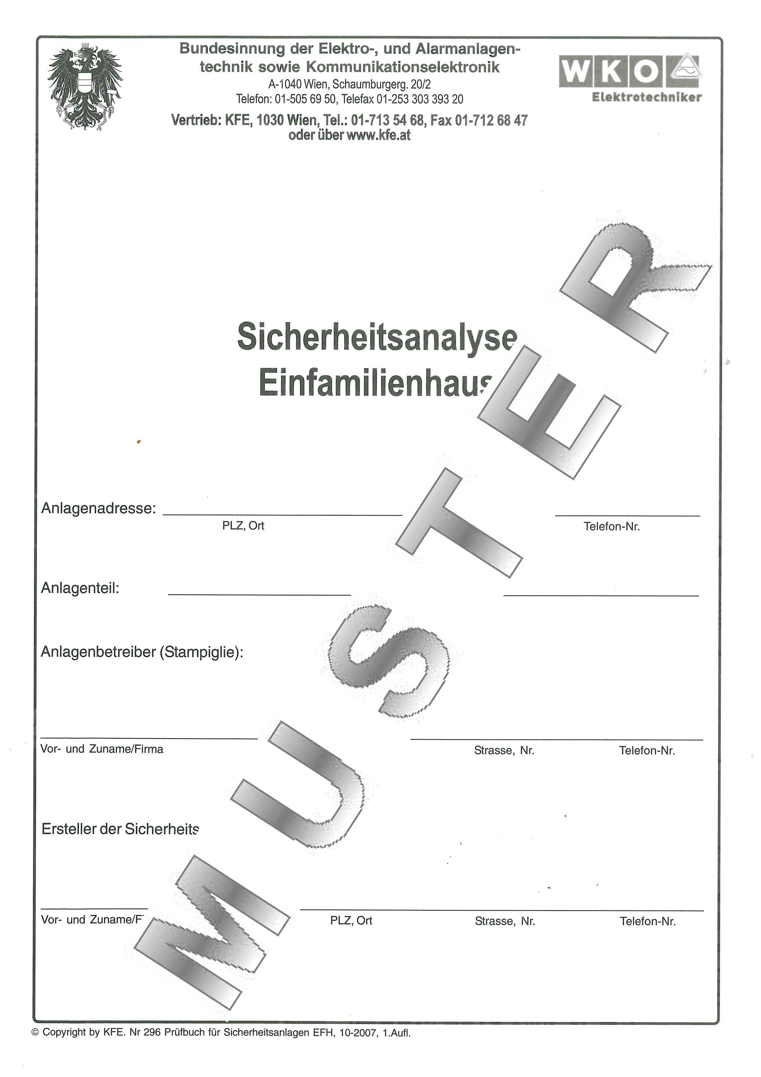 296 Sicherheits-Analyse EFH (Einfamilienhaus) (10 Stk.)